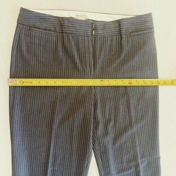 Liz Claiborne Women's dress pants AUDRA Grey/White Stripe Pants Women Size 10 - Picture 10 of 11